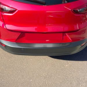 Mazda CX3 Rear Bumper Sill Cover - Omac - S.Steel - Gloss Dark - 2015